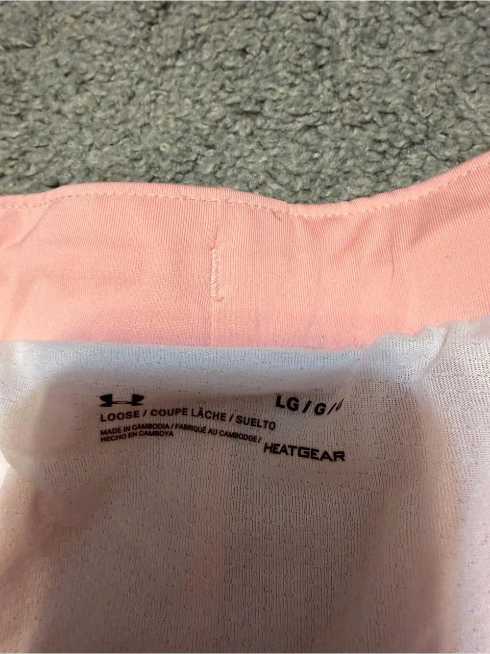 Under Armour Peach Women’s Athletic Shorts with White Trim